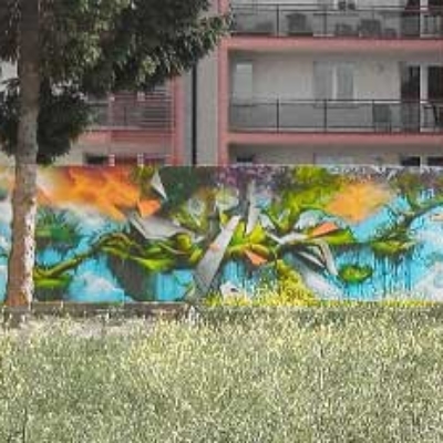Graffiti streetart, legal sěna, síliště v Kroměříži
