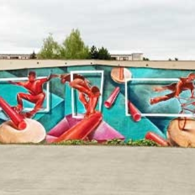 Skatepart v Kroměříži, graffiti, streetart, Kroměříž